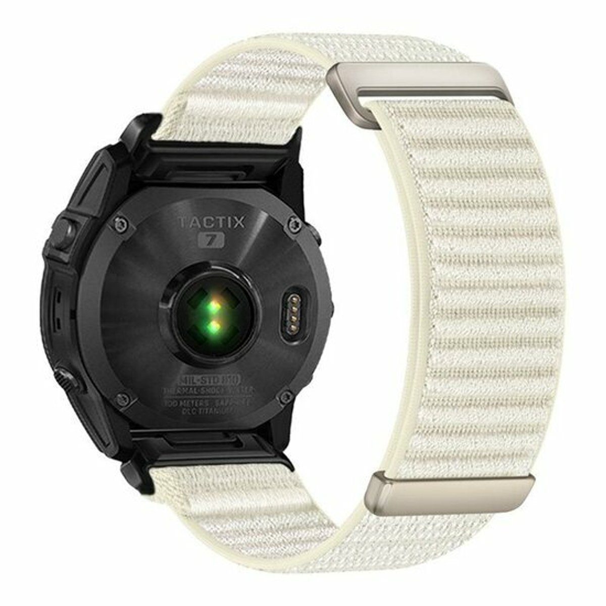 By Qubix - Geschikt voor Garmin bandje - 22mm Quickfit - Nylon Sport Loop bandje - Sterrenlicht - Geschikt voor Garmin Fenix 9 / 9 pro - 47mm