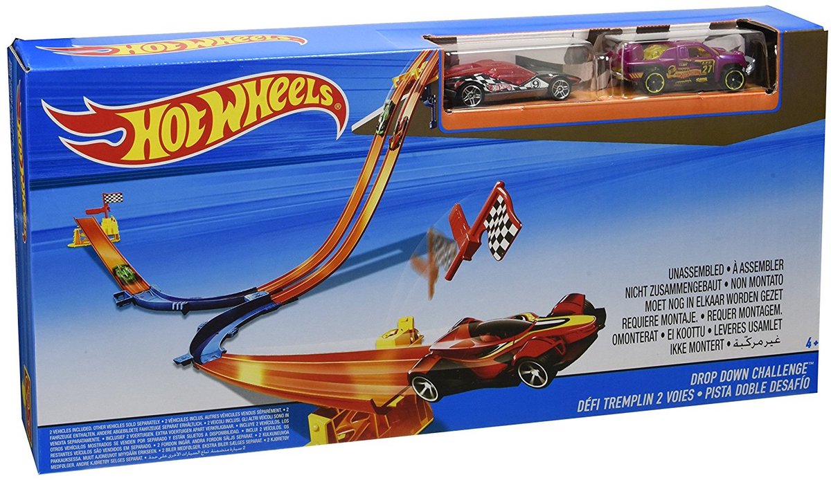 Hot Wheels - rally set - inclusief 2 auto's - racebaan met looping