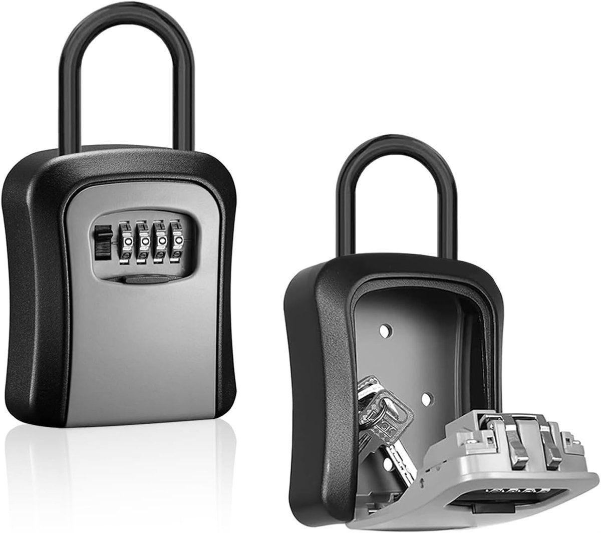 Veilige Sleutelkluis met Cijfercode, Compacte Lockbox voor Buiten, 4-Cijferige Sleutelopslag voor Thuis, Kantoor en Garage