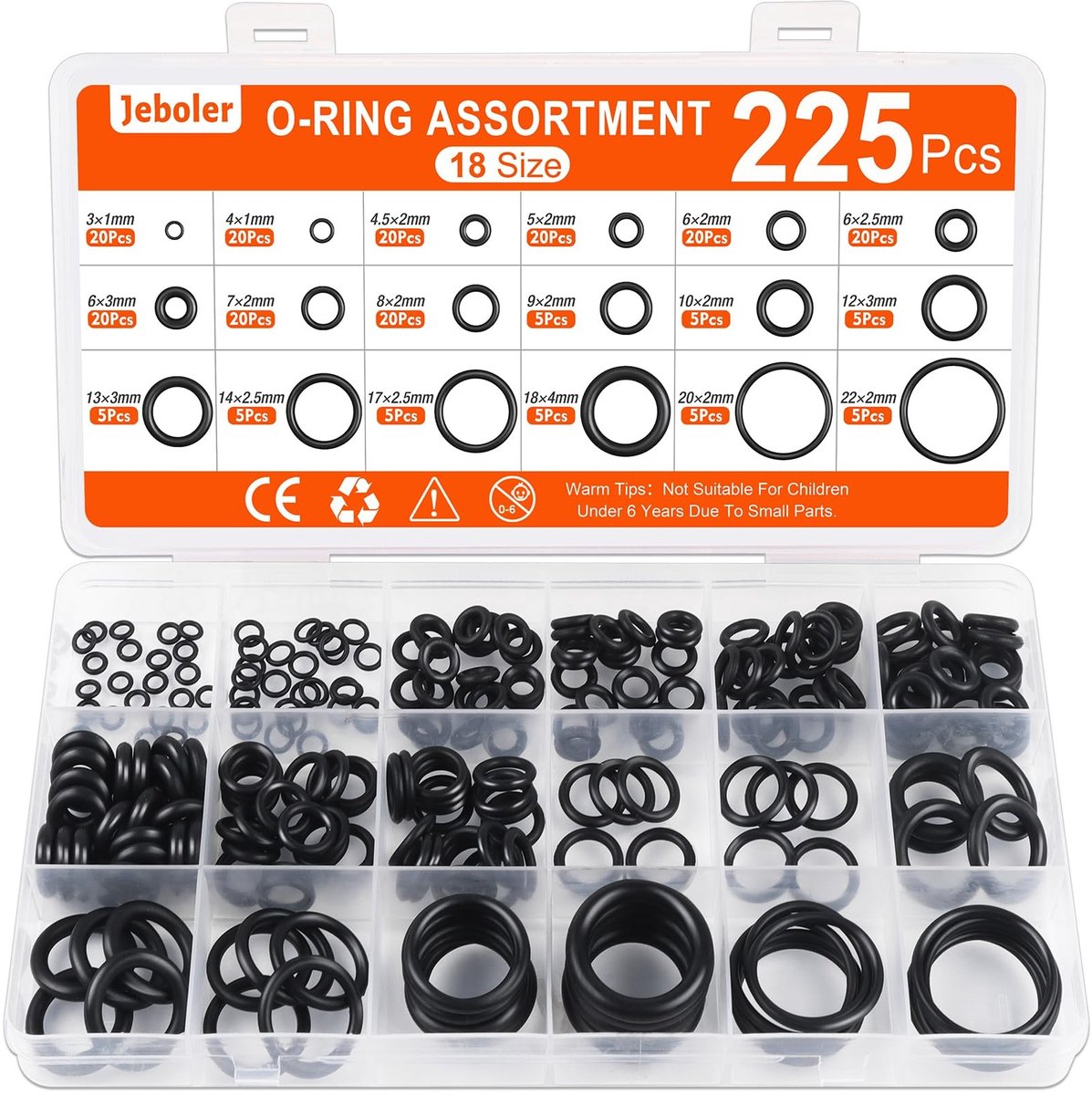 Elzusha - 225 Delige O-Ring Set voor Water- en Drukpijpen