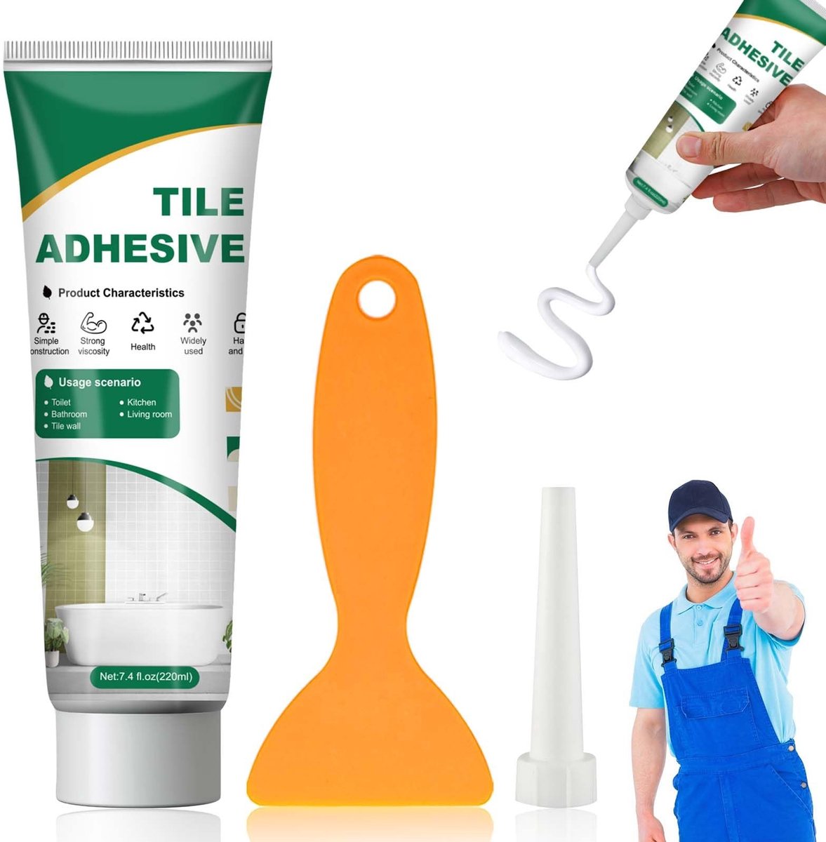 Elzusha - Buiten Tegellijm Voor Frostbestendige Toepassingen 220ml