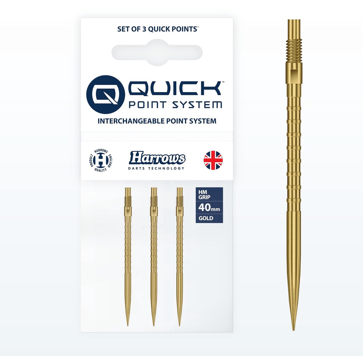 Elzusha- Dartpunten 40 mm - Quick Points Systeem - Vingergreepringen - Scherpe punten - Goud - Ryan Searle geïnspireerd - Dartpijlen