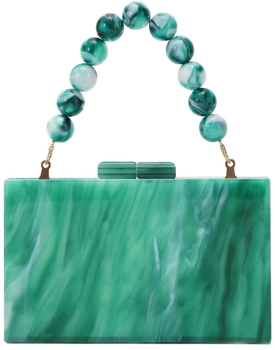 Elzusha - Dames Clutch Handtas - Acryl - Groen
