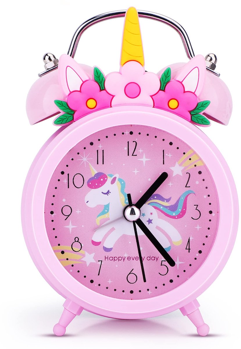 Elzusha - Stille Roze Alarmklok voor Kinderen met Unicorn Design