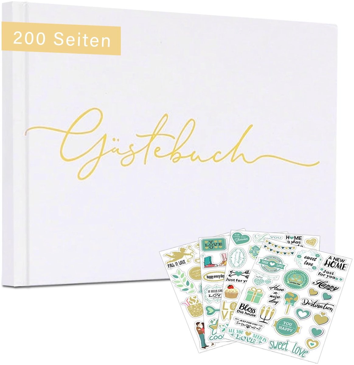 Elzusha - Elegant Gastenboek voor Bruiloft met 200 Pagina's