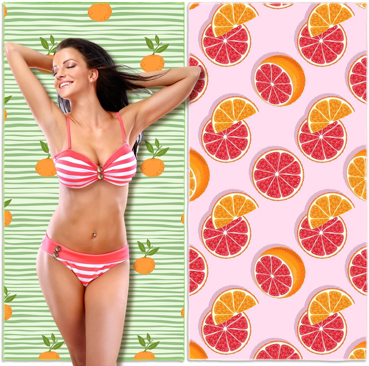 Elzusha - Set van 2 Grote Microfiber Strandhanddoeken