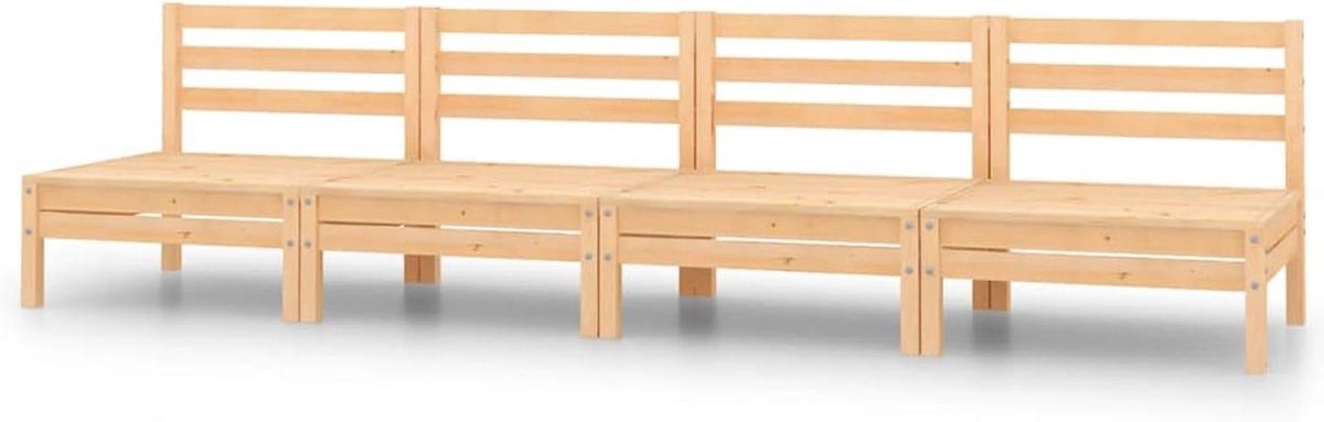Tuinloungeset Grenenhout - Balkonmeubilair Outdoor - Ontspannen Buiten - Modulair Ontwerp - 63x63x62 cm - Bruin