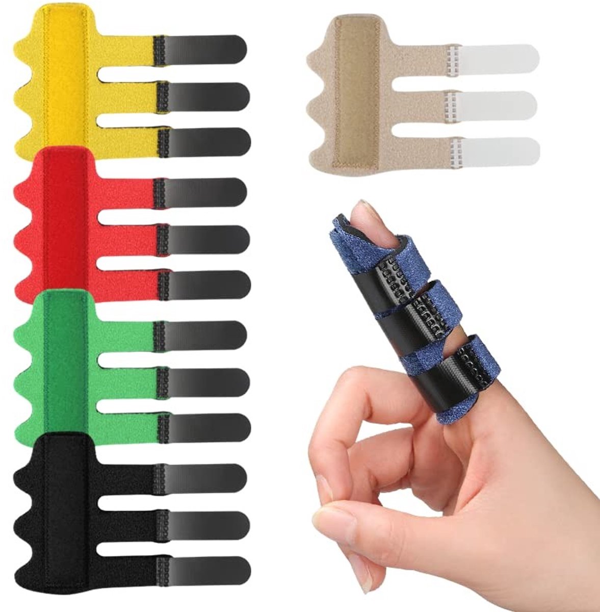 Elzusha - Set van 6 Vinger Splints voor Ondersteuning en Pijnverlichting