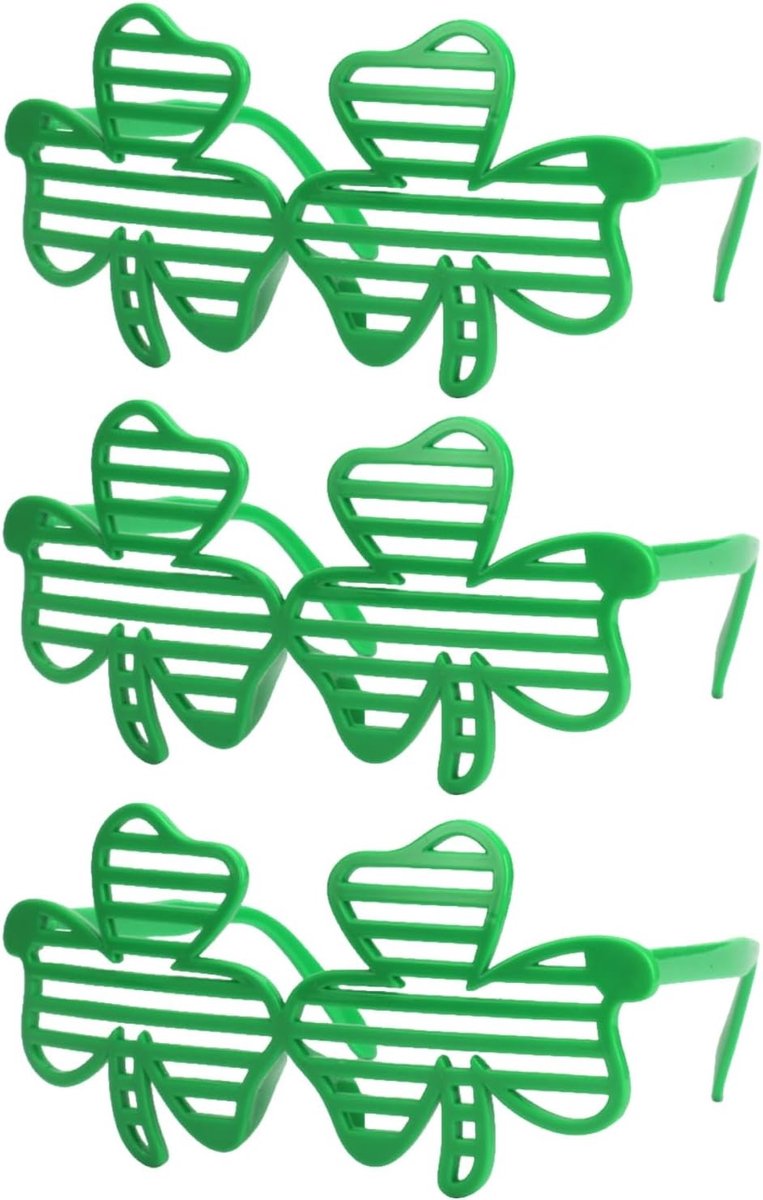 Shamrock Zonnebrillen voor St. Patrick's Day - Groene Klaver Shutter Bril voor Feest en Gnome Accessoires voor Mannen en Vrouwen