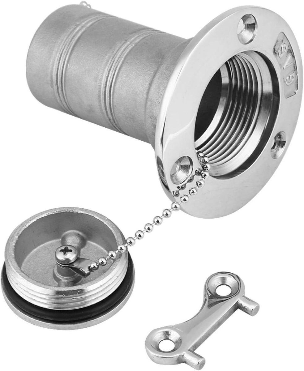 Stainless Steel Brandstoftank Vulopening 38mm voor Jachten, Caravans en Trucks - Hoogwaardige Marine Accessoires met Sleutel en Spiegelfinish