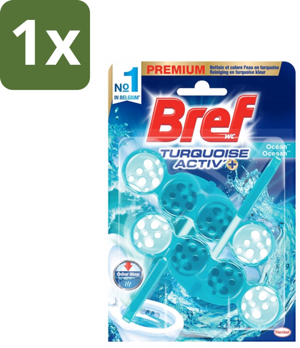 Bref WC - Turquoise Activ+ - Toiletblok - Oceaan - 2 Blokken - 1 stuk