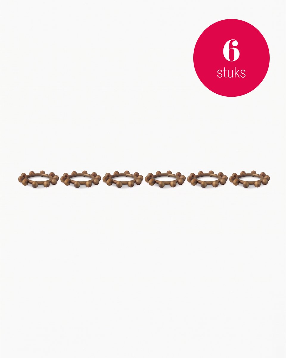 vtwonen - Servetringen Dots - Goud - Metaal - Set van 8 - 5 cm