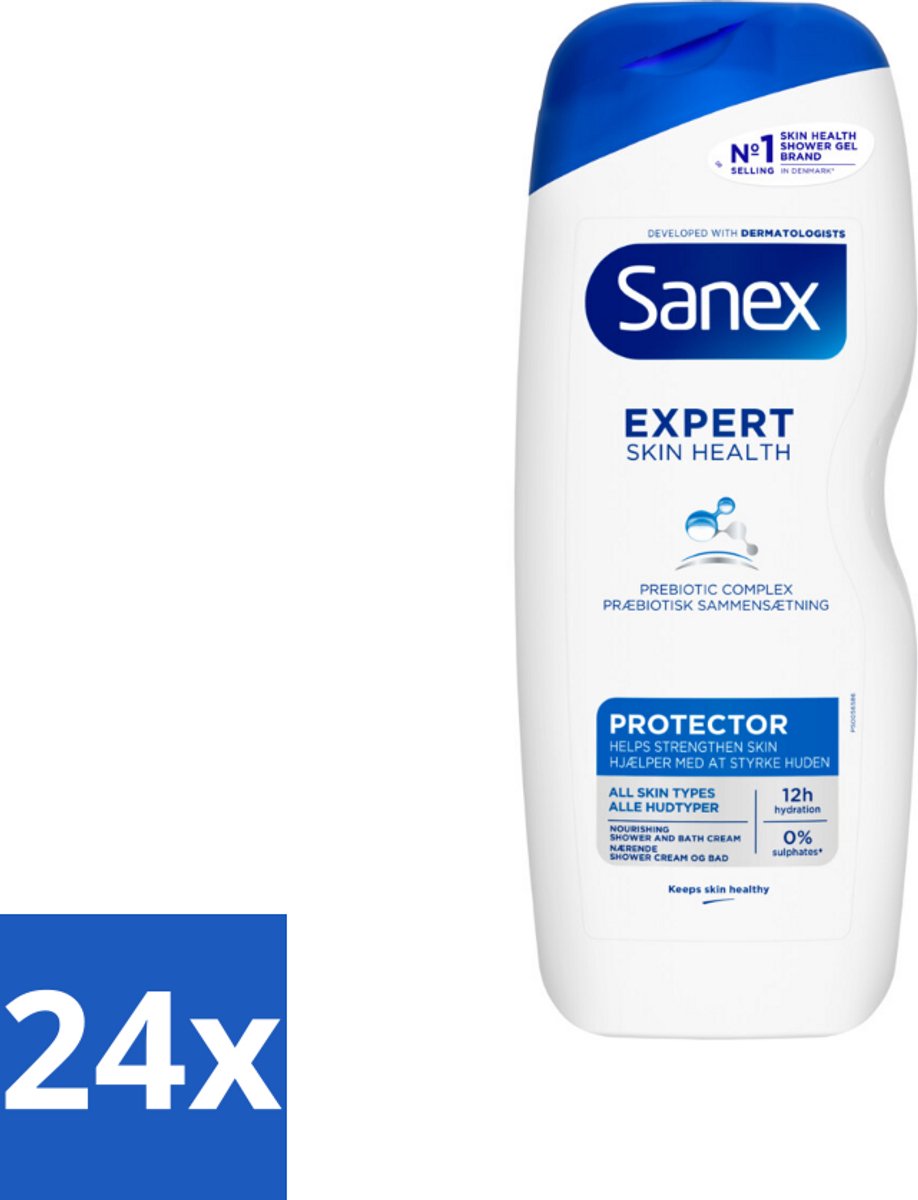 Sanex – Douchegel – Expert Skin Health Protector – 600 ml - Voordeelverpakking - 24 stuks