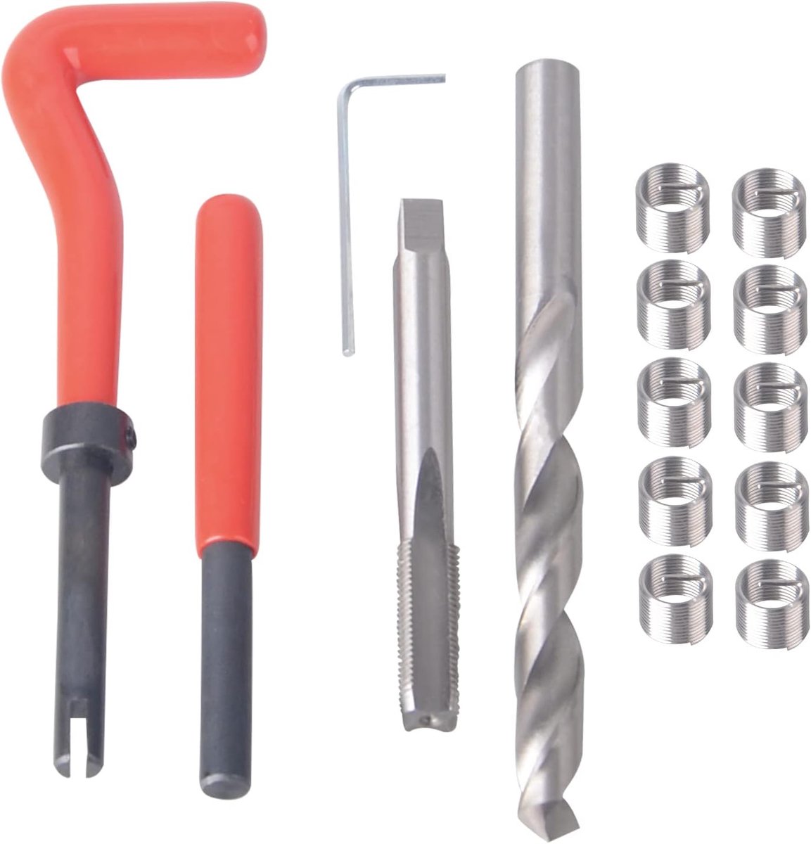 SnelShoppen - DAYUAN Draadherstelset M10x1.0mm Helicoil Herstelset voor Draadinsert, Stalen Gereedschapset voor Auto Reparatie