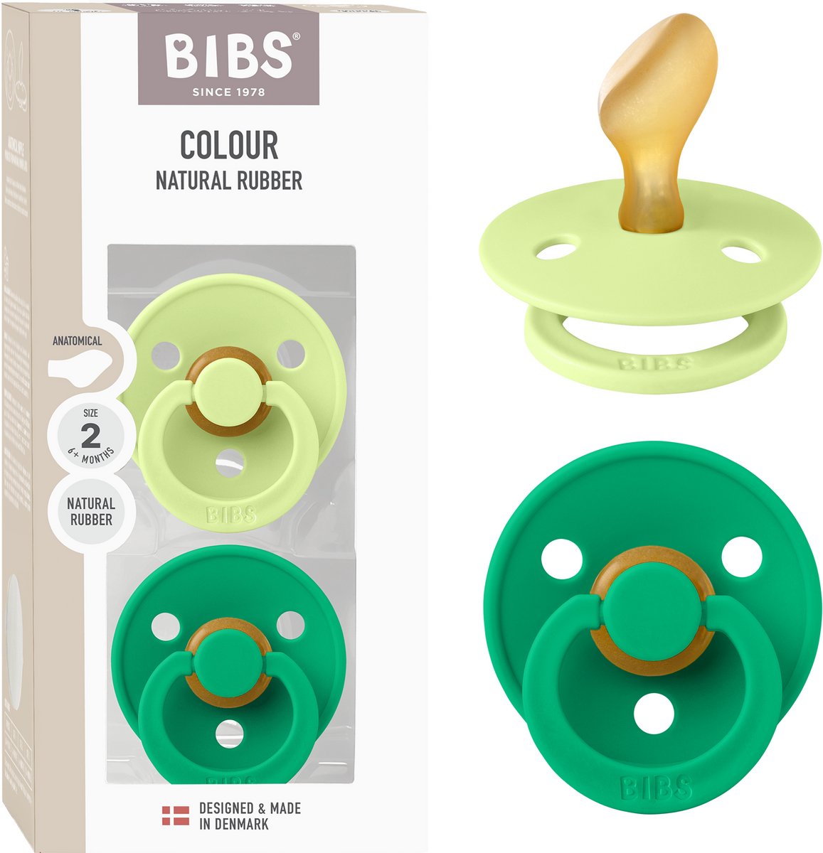 BIBS Colour Fopspeen - 6-18 mnd - 2-pack - Anatomisch - Matcha/Cactus