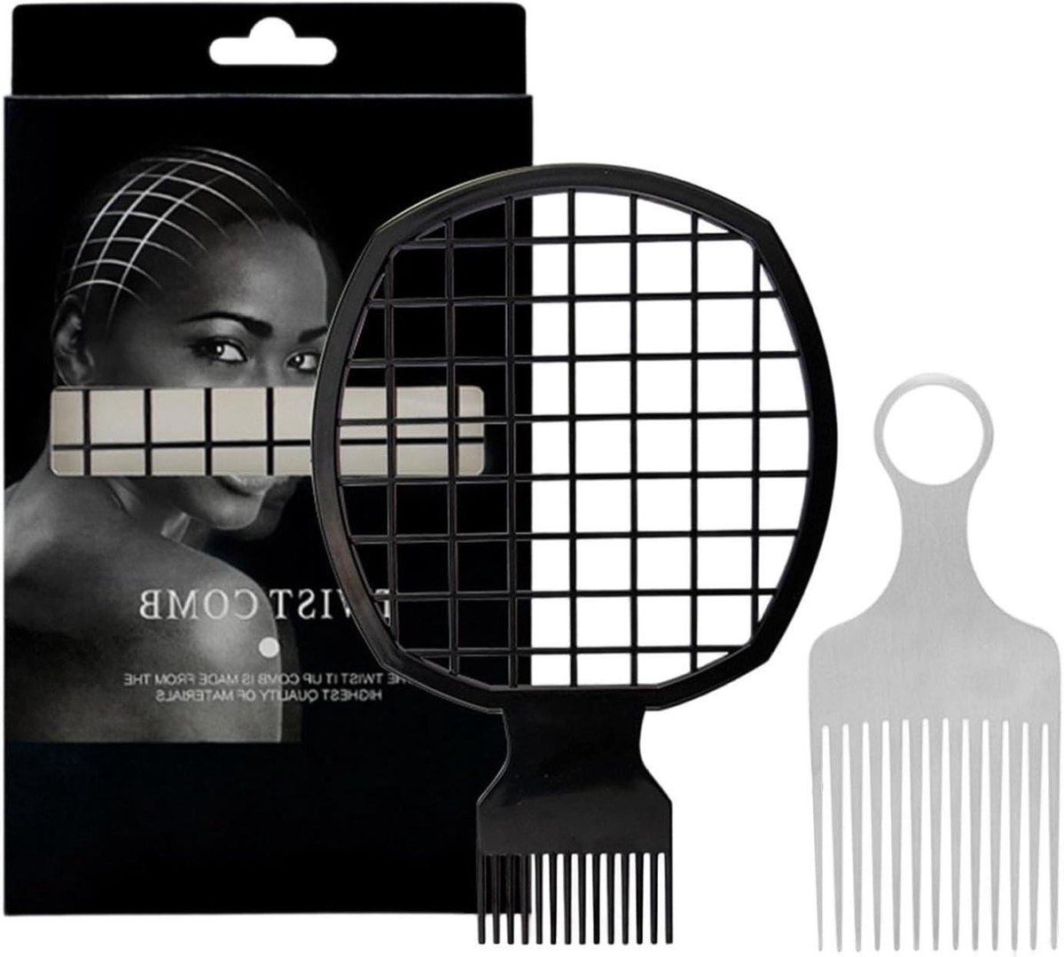 Haar Styling Tool - Afro Gereedschap - Haar Verzorging - Moeiteloze Styling - 21 x 125 x 15 cm - Zwart