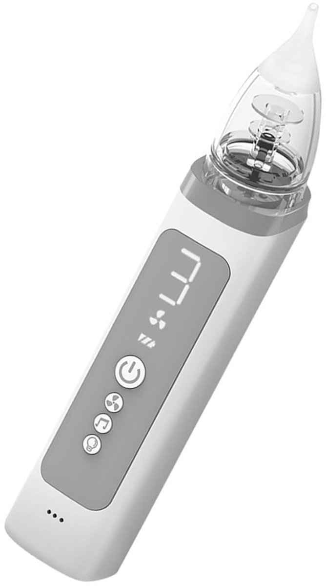Elektrische neusaspirator voor baby's - Neusreiniger - Neusdecongestivum voor thuisgebruik - Uitgerust met 3 siliconen zuigkoppen - USB-kabel - Wit