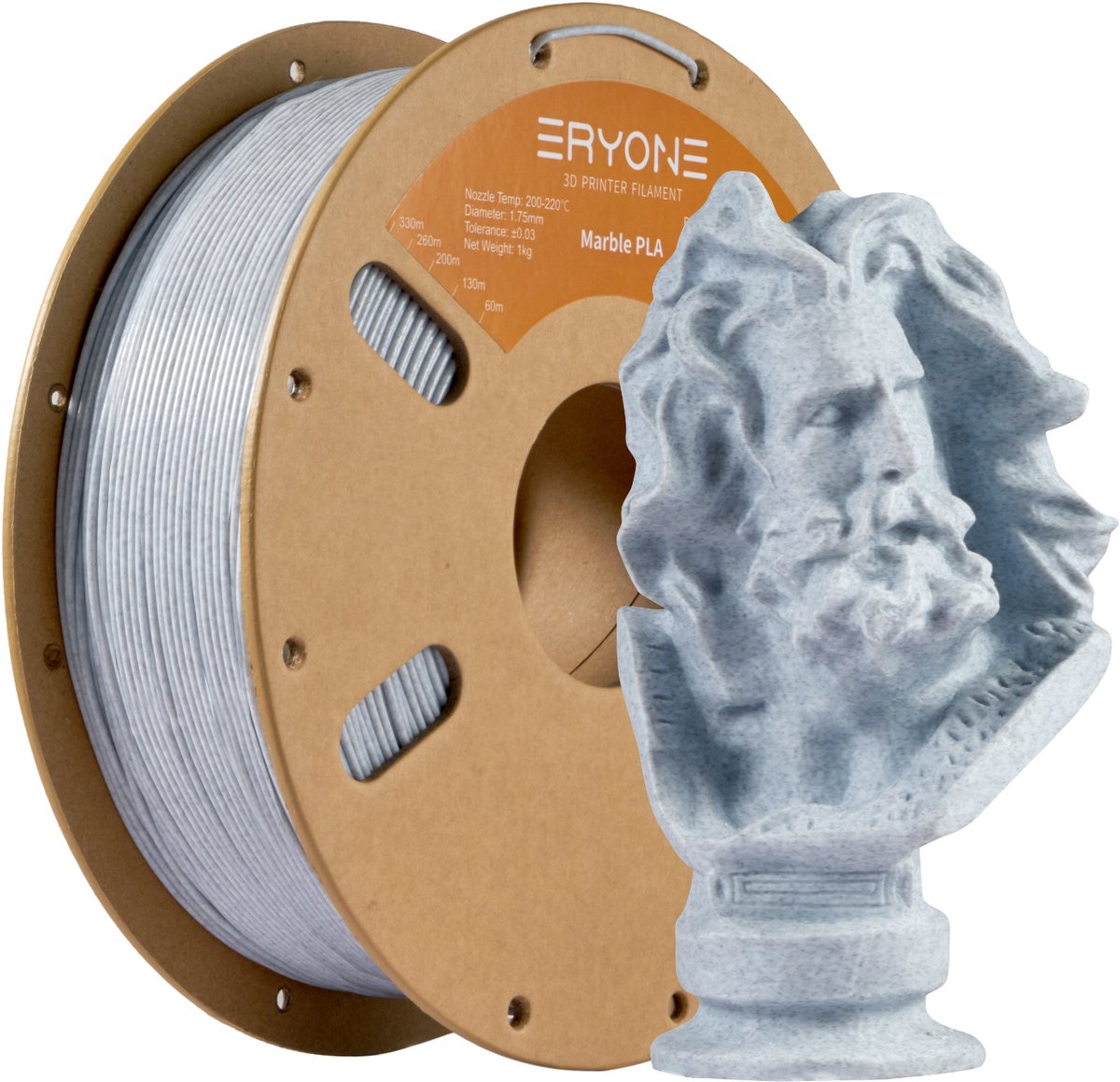 Eryone - Marmer - PLA Filament - 1Kg 1,75mm - Voor 3D-printer en 3D-pen - Marble