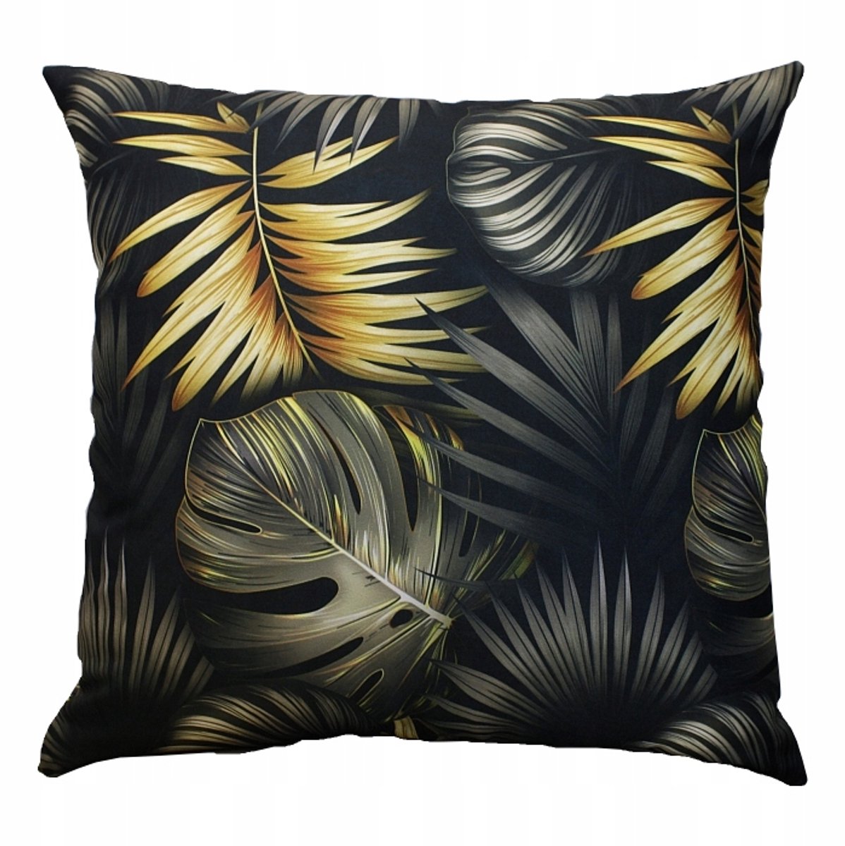 Decoratieve Kussensloop 40x40cm met Gouden Palmen - Luxe Panama Stof