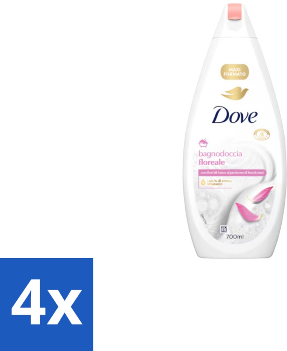 Dove – Badcrème – Soothing Almond Oil & Hibiscus – 720 ml - Voordeelverpakking - 4 stuks