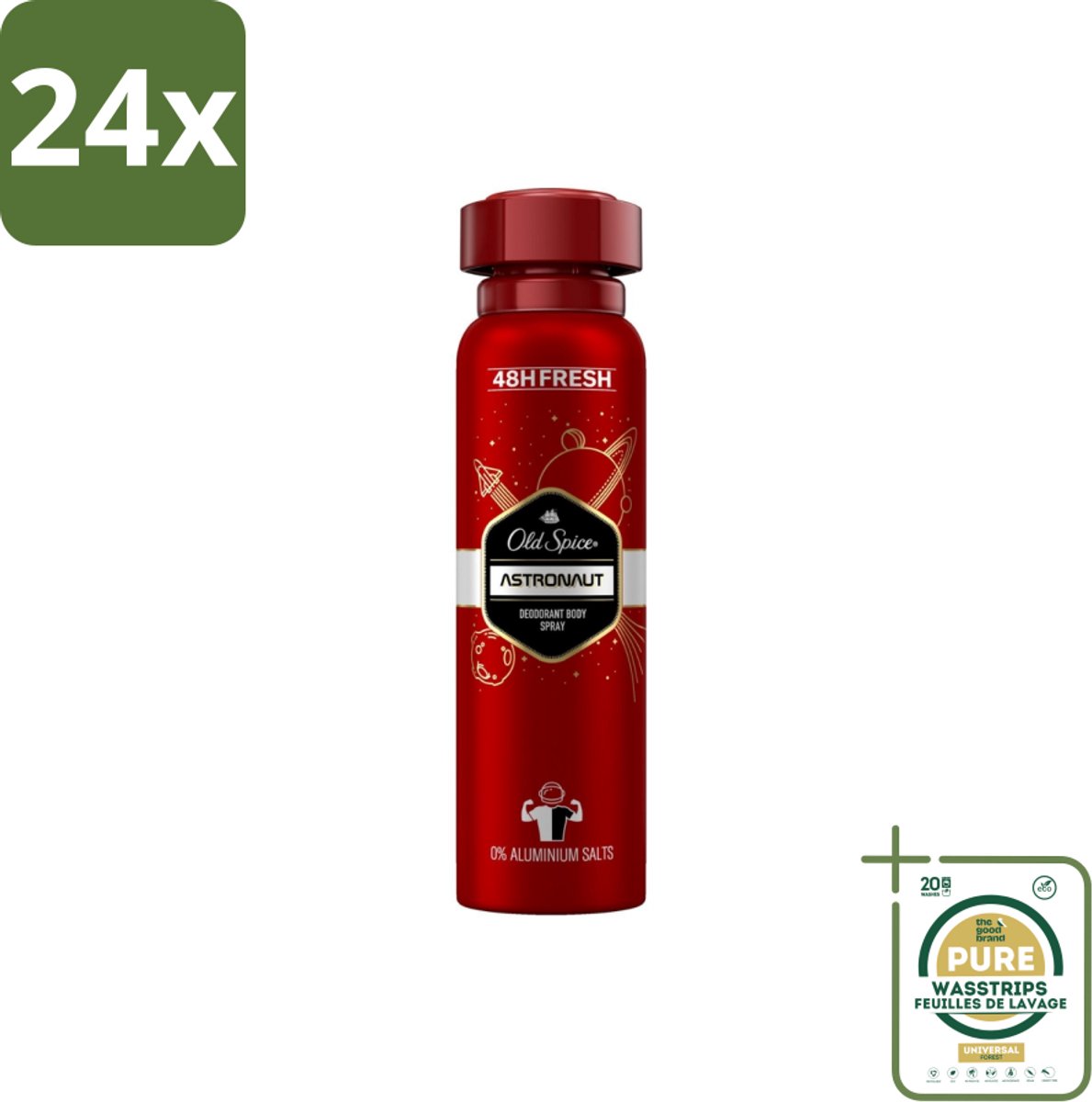 Old Spice – Deospray – Astronaut – 150 ml - Voordeelverpakking - 24 stuks - Frisse geur - Mannelijke geur