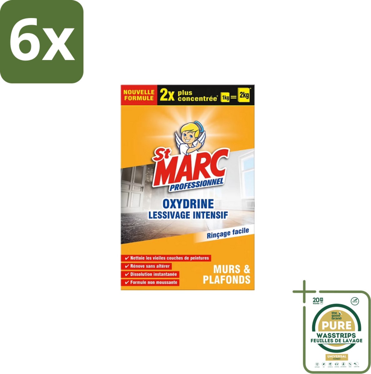 St. Marc – Multireiniger Poeder – Professioneel Oxydrine – 1 kg - Voordeelverpakking - 6 stuks - Vuil verwijderen - Verf verwijderen