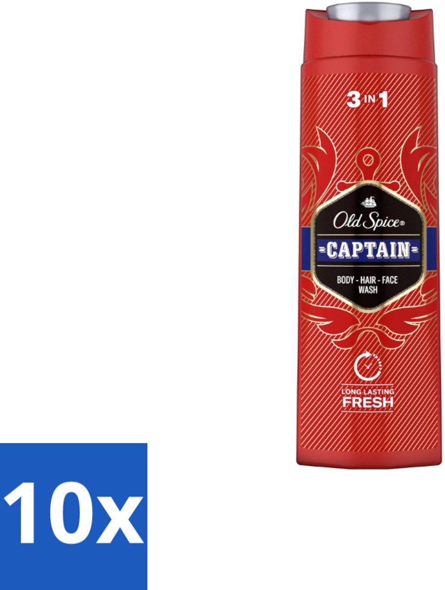 Old Spice – Douchegel – Captain – 400 ml - Bulkverpakking - 10 stuks