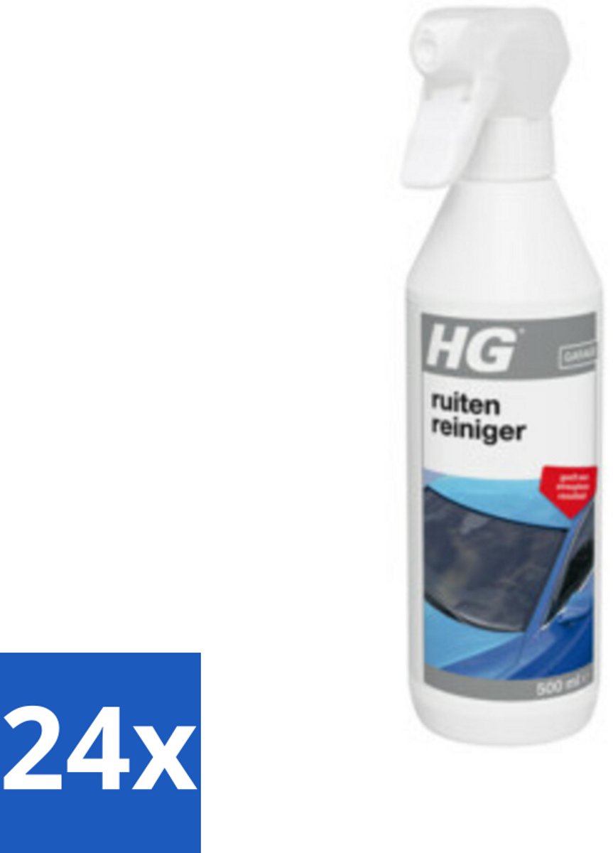 24 x HG Ruitenreiniger 500 ml - Ruitenreiniger - Ruiten Schoonmaken - Streeploos - Auto Ruiten - Caravan Ramen