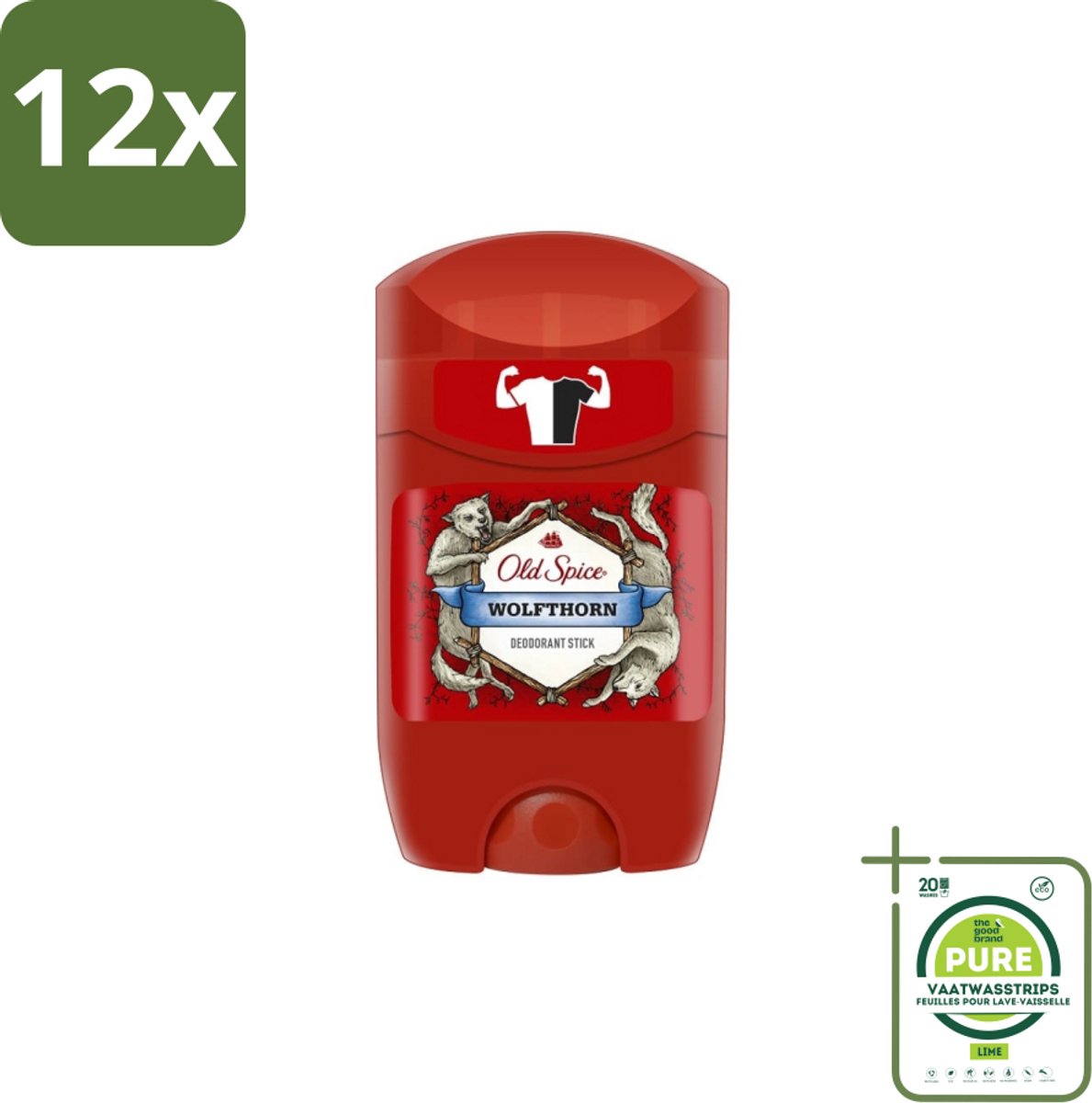 Old Spice – Deodorantstick – Wolfthorn – 50 ml - Voordeelverpakking - 12 stuks - Old Spice Wolfthorn - Deodorant stok