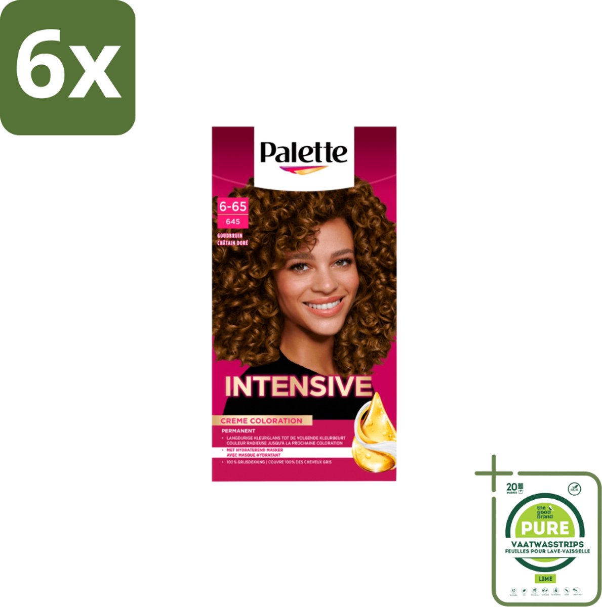 Poly Palette – Haarverf – 6-65 / 645 Goudbruin – 115 ml - Voordeelverpakking - 6 stuks - Goudbruin kleuren - Haarverzorging