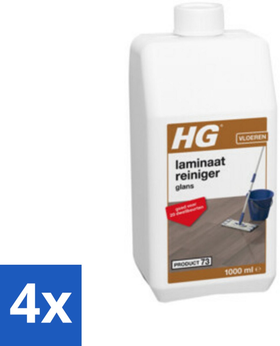 4 x HG Laminaatreiniger Glans 1 liter - Laminaatreiniger - Laminaatvloer Schoonmaken - Vloerreiniger - Glansreiniger - HG Laminaat Reiniger