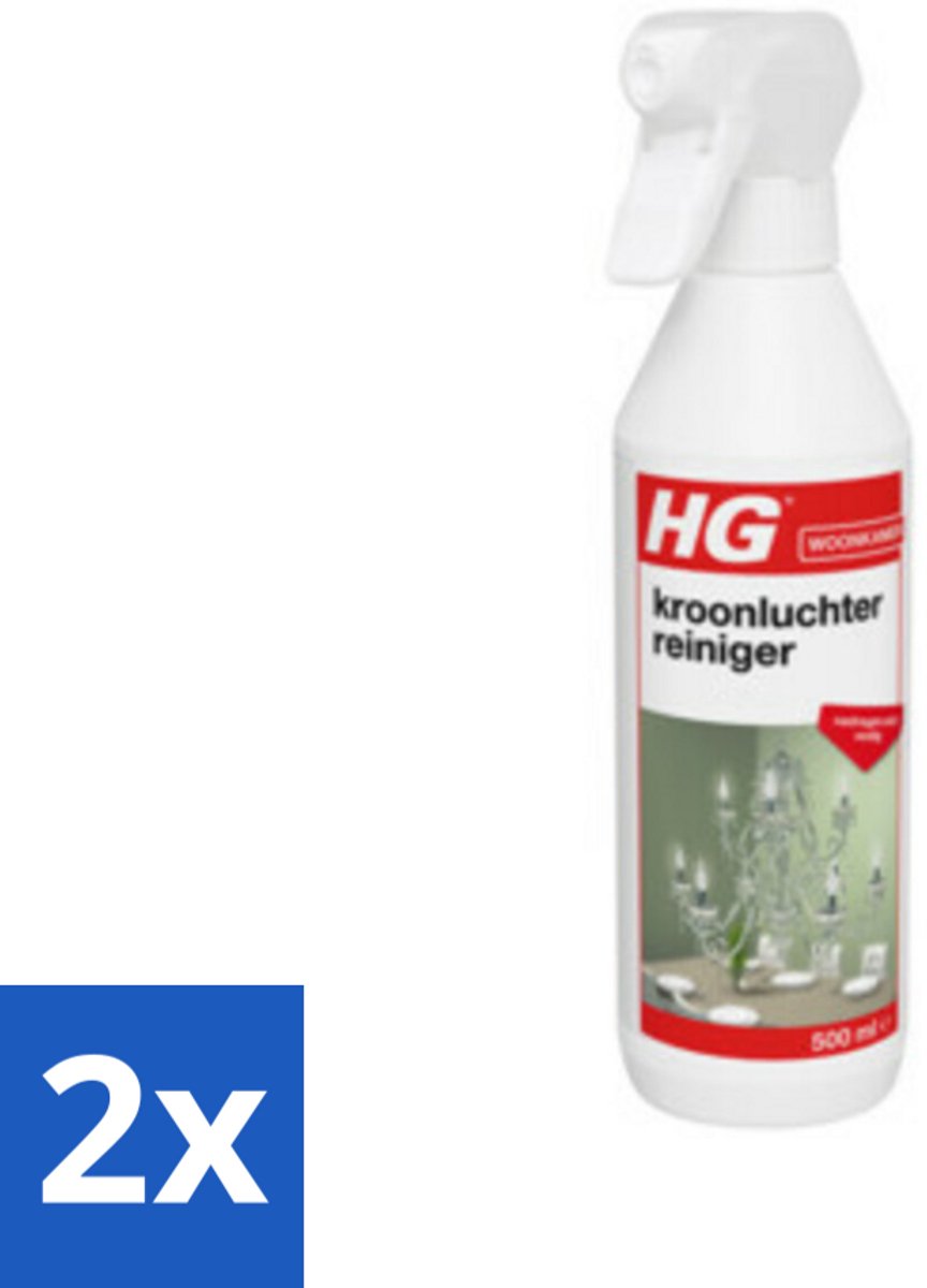 2 x HG Kroonluchtreiniger 500 ml - Kroonluchter Reiniger - Koper Reiniger - Messing Reiniger - Brons Reiniger - Schoonmaakmiddel