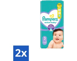 2 x Pampers – Luiers – Active Baby Maat 3 – 54 Luiers - Baby Luiers - Droge Nachten - Vocht Absorberend - Luchtdoorlatend - Huid Bescherming