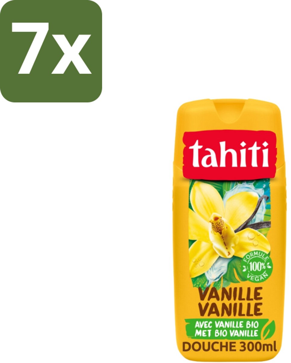 7 x Tahiti – Douchegel – Vanille - 315 ml - Douchegel - Vanille - Huidverzorging - Sheabutter - Amandelolie