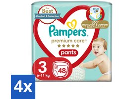 4 x Pampers – Luierbroekjes – Premium Care Pants Maat 3 – 48 Luiers - Luier - Luierbroek - Luier Voor Baby - Luier Voor Kind - Droge Billetjes