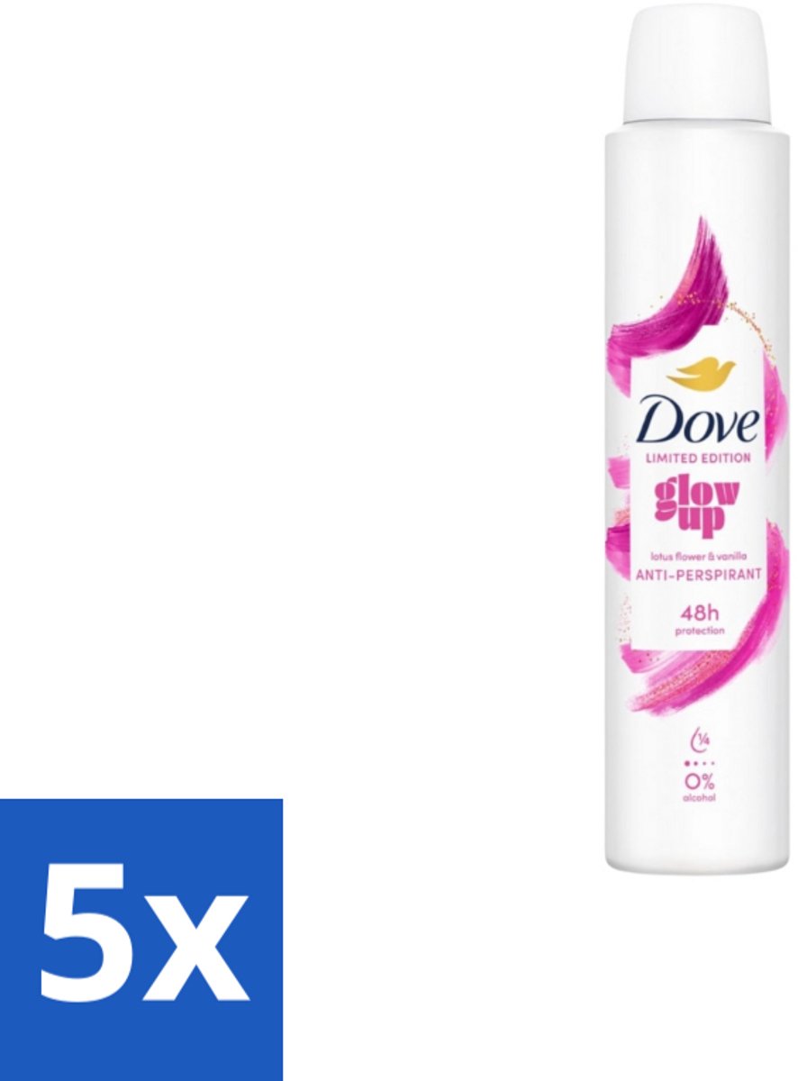 Dove – Deodorant Spray – Glow Up – 200 ml - Bulkverpakking - 5 stuks