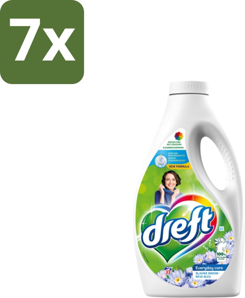 Dreft – Vloeibaar Wasmiddel – Blue Dream – 32 Wasbeurten - Bulkverpakking - 7 stuks