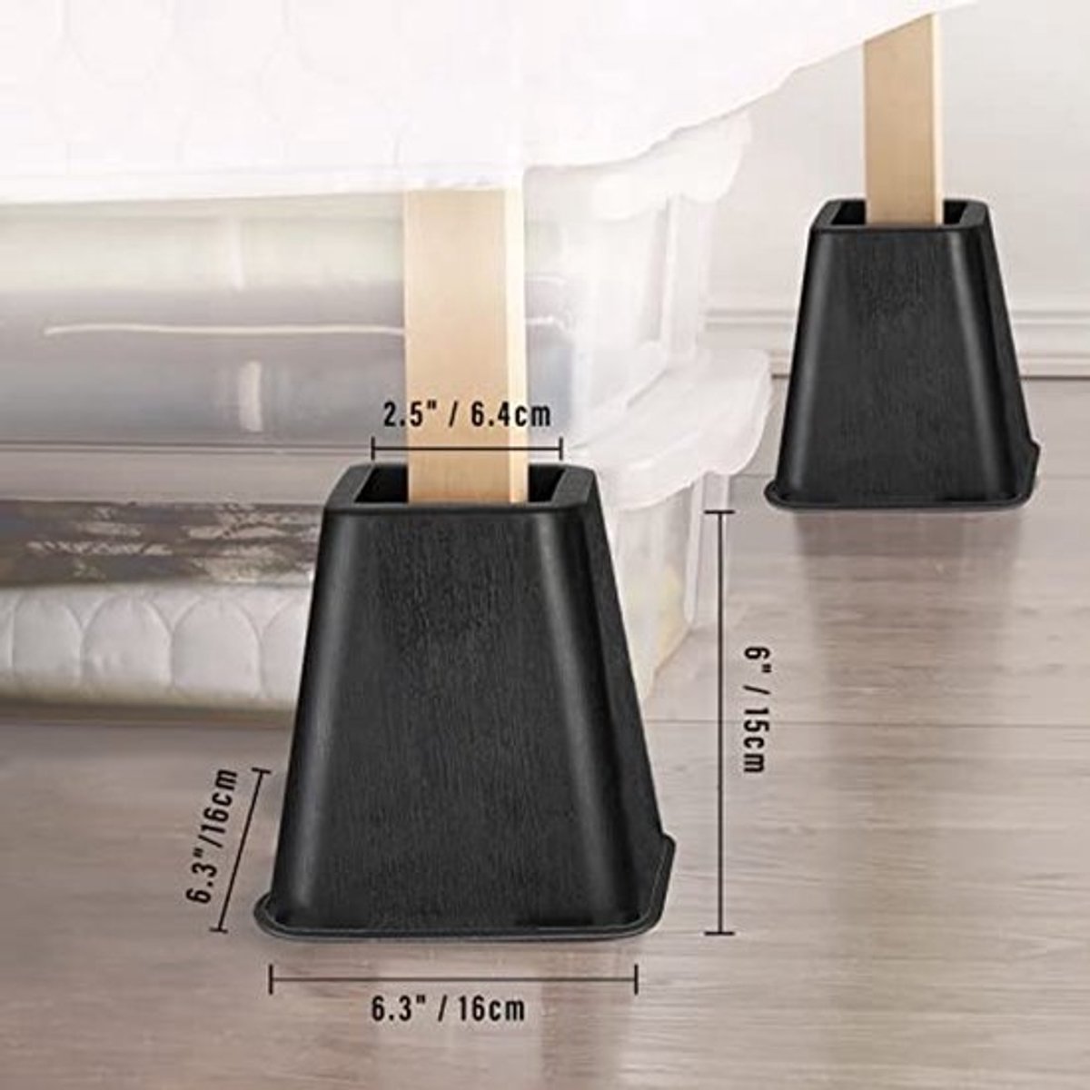 Zware Bedliften 15cm - Bedmeubelverhogers Set van 4 - Ideaal voor Banken, Tafels, Stoelen en Bureaus