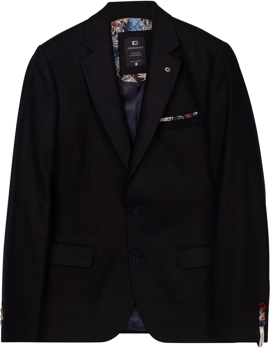 Giordano – Roberto – Heren – Blazer – Wol – Tailored fit – Colbert – Navy – 622610-60