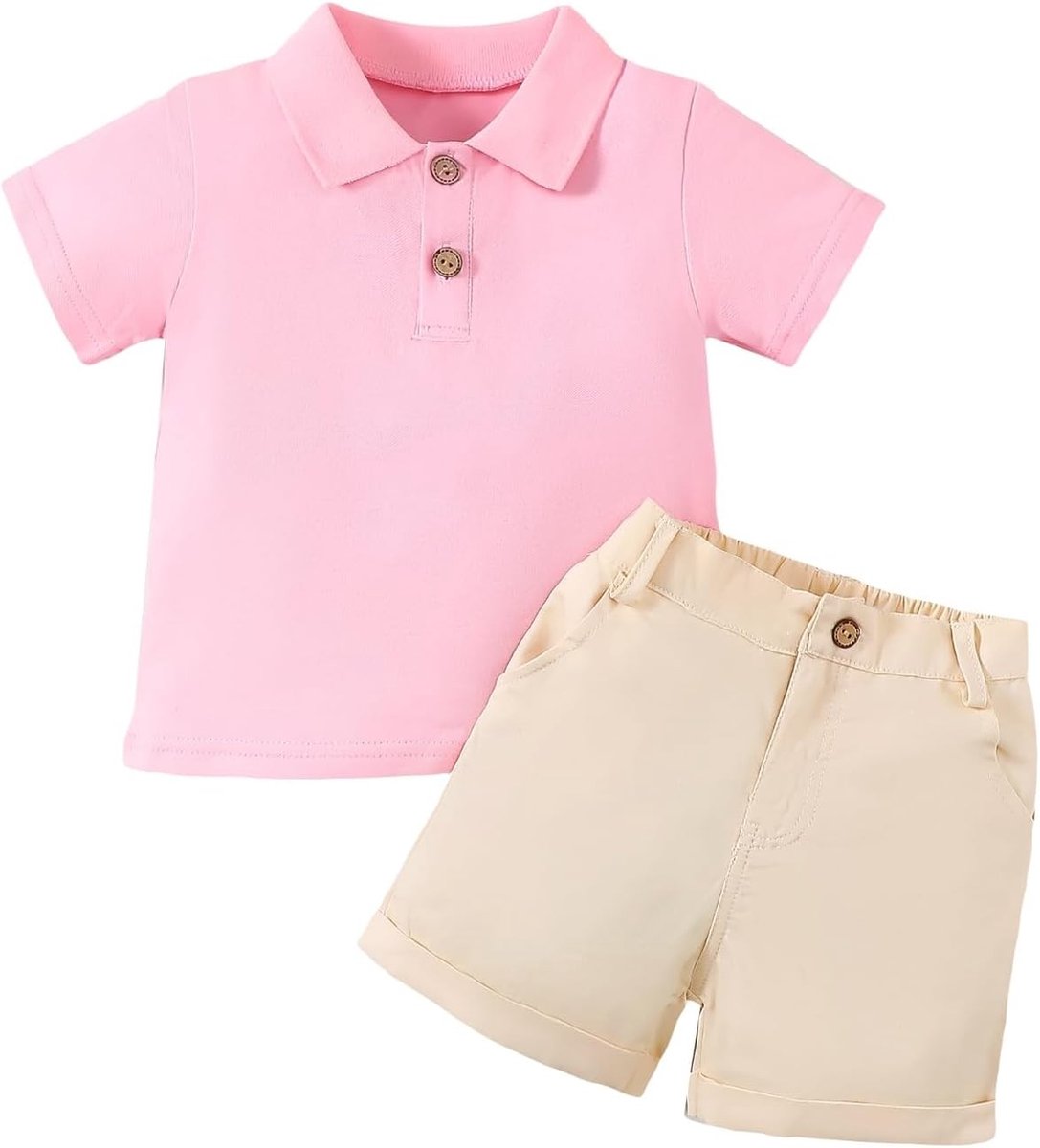 Zomerset voor jongens van 1-6 jaar: polo met korte mouwen, elastische band en shorts, ideaal voor warme dagen