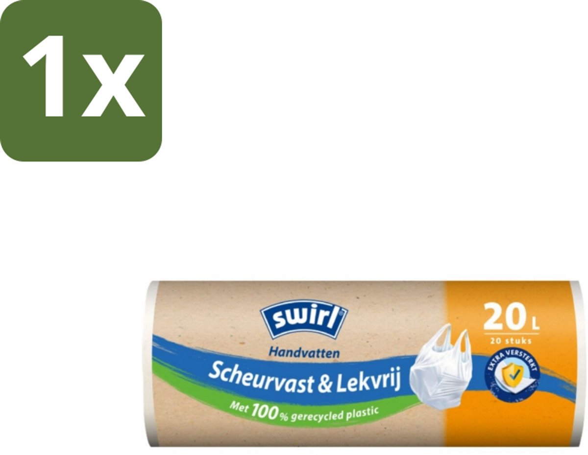 Swirl – Pedaalemmerzakken – 20 L – Handvat – 20 zakken - 1 stuk