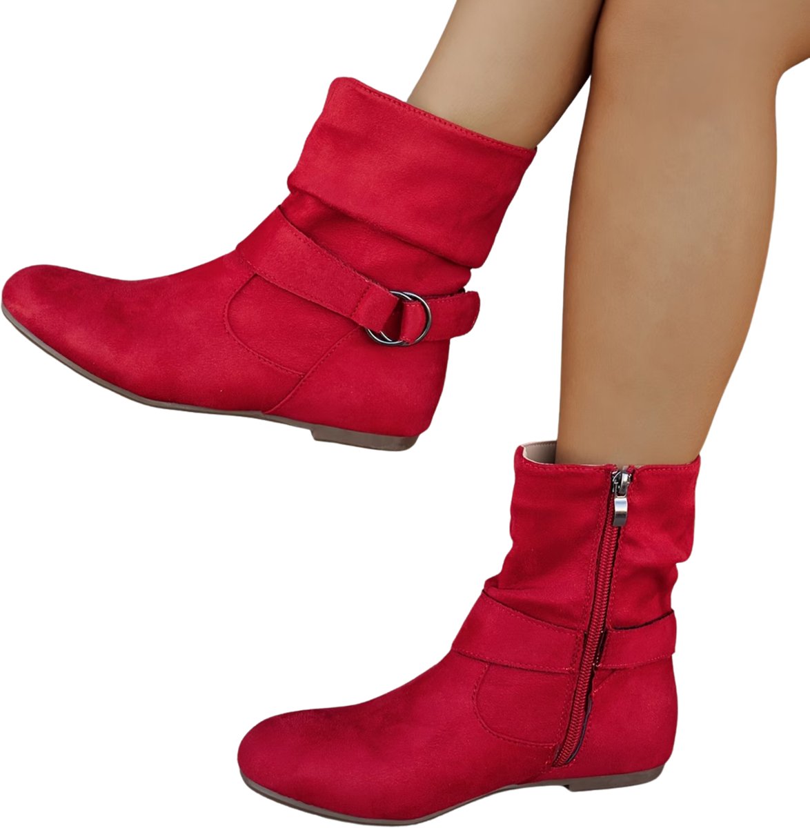 Currero Dames Cowboy Laarzen Hoge Hak Enkellaarzen Kniehoge Western Boots Chelsea 39 5 Rood
