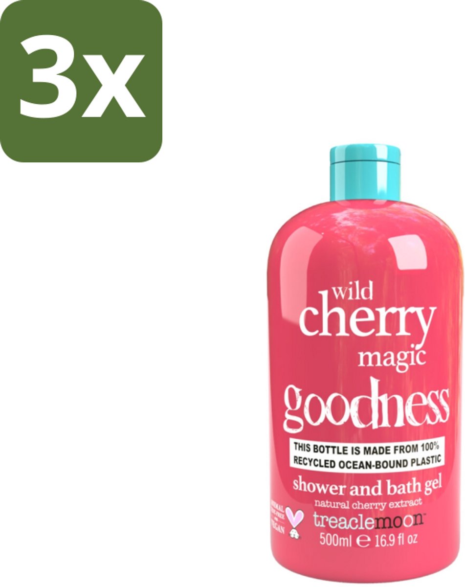 Treaclemoon – Douchegel – Wild Cherry Magic – 500 ml - Bulkverpakking - 3 stuks