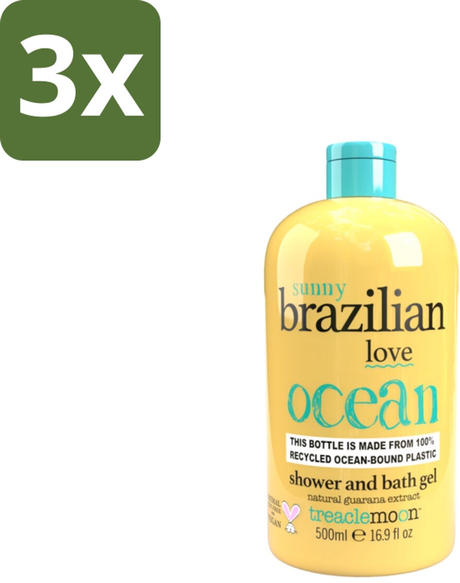 Treaclemoon – Bad- & Douchegel – Brazilian Love – 500 ml - Bulkverpakking - 3 stuks