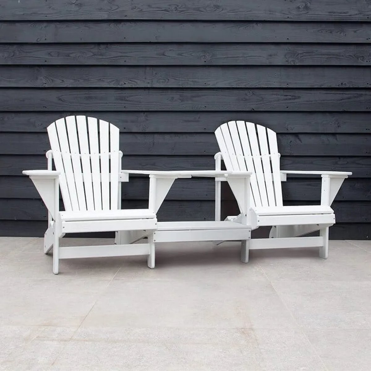 Originele Adirondack Tete-a-Tete Tuinbank Recht | Kunststof | Wit | 10 jaar garantie | Binnen 2-5 werkdagen geleverd | Canada Comfy Chair