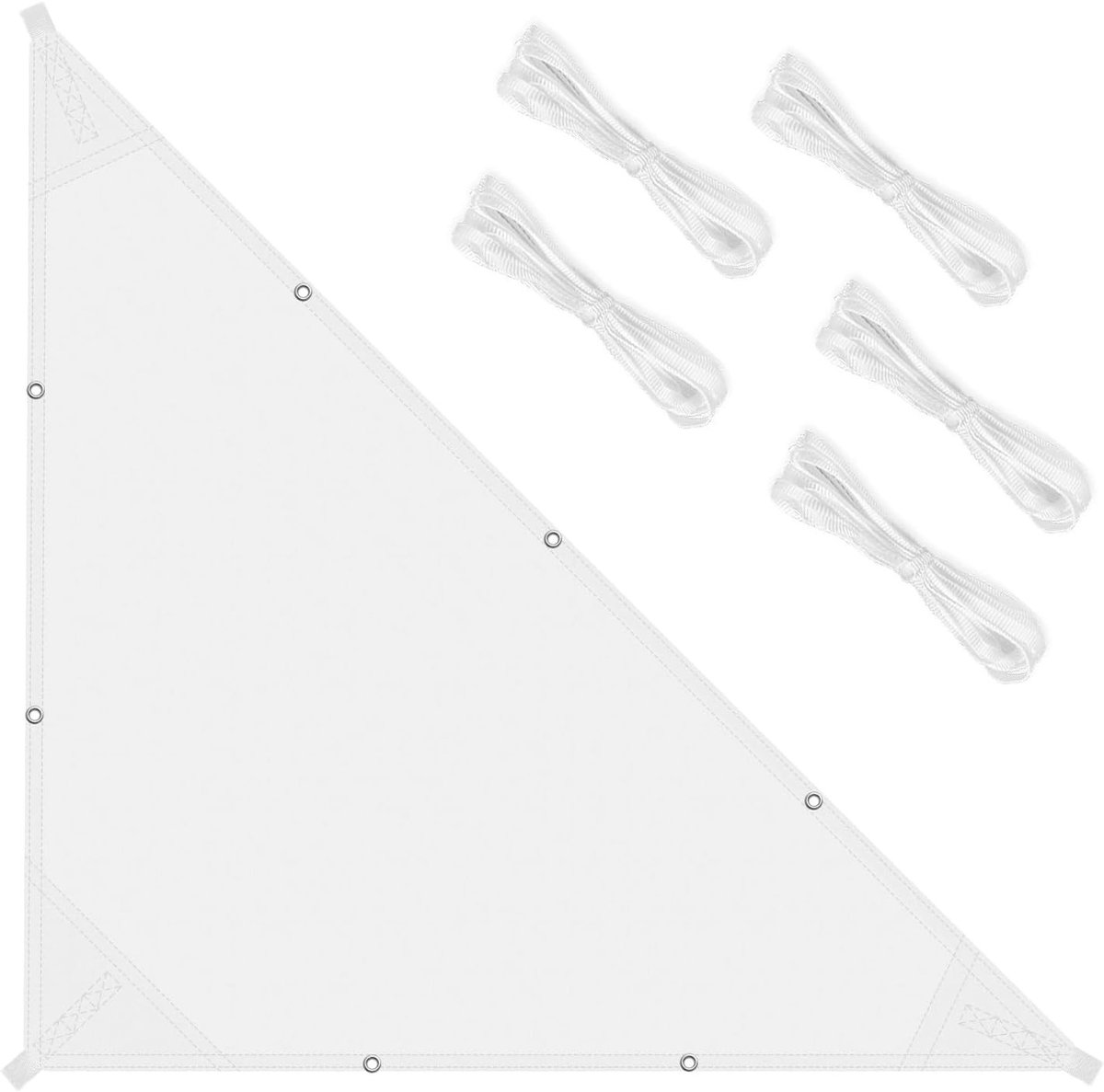 Waterdichte Driehoekige Zonneschaduw 2.5x2.5x3.5m - Weerbestendige UV-bescherming voor Terras, Balkon en Tuin in Wit