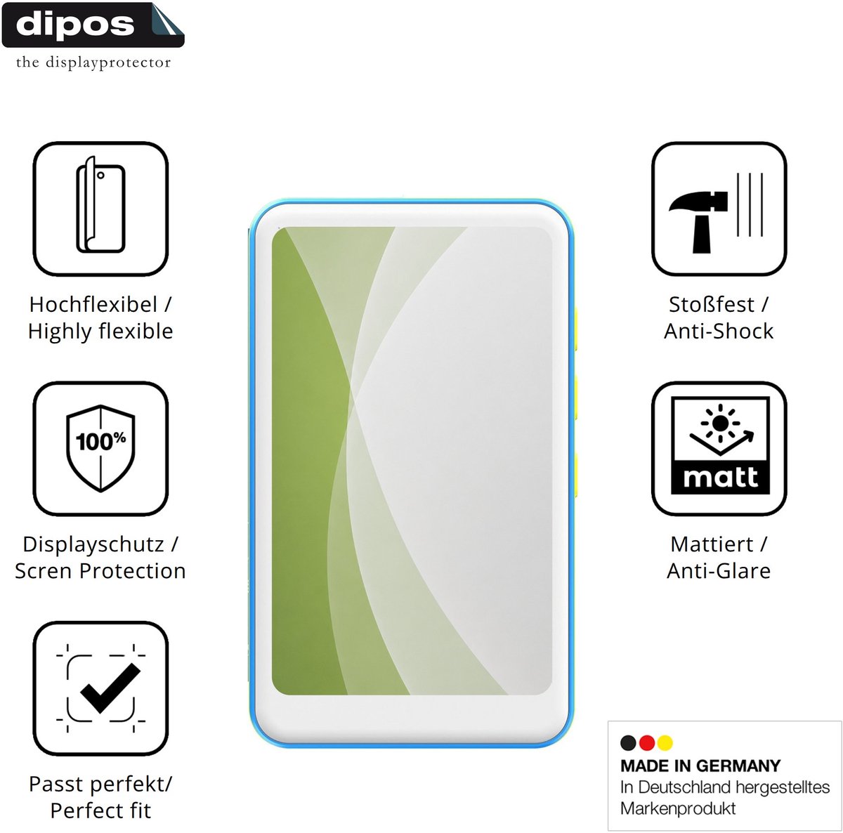 dipos FLEX – 2x Matte Screenprotector geschikt voor joliker M4S V2.0 | Volledige Schermbescherming | Case-Friendly