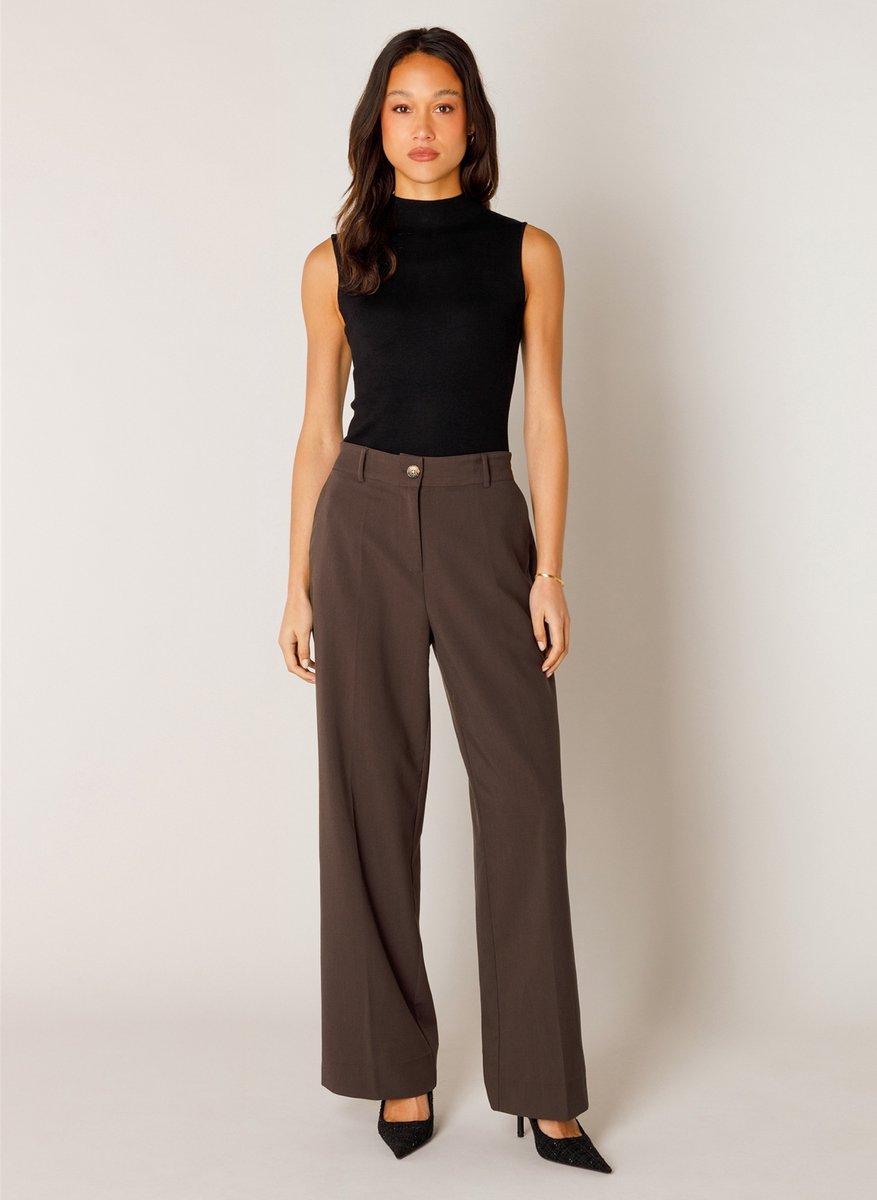 BASE LEVEL Yuna Pants - Brown - maat W38 / L32