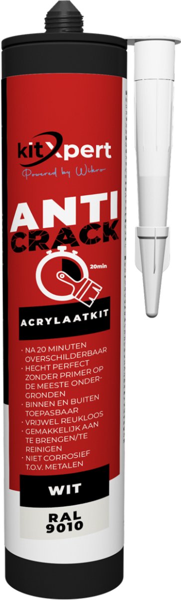 KitXpert Anti-Crack Acrylaatkit 310ml - Wit RAL9010