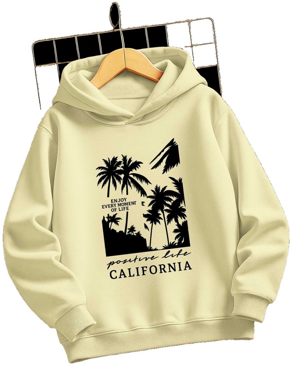 Currero Hoodie Jongens Warme Hoodie Met Capuchon Comfortabele Sweater Casual Trui Pullover Jongenstrui 11-12 Jaar Beige